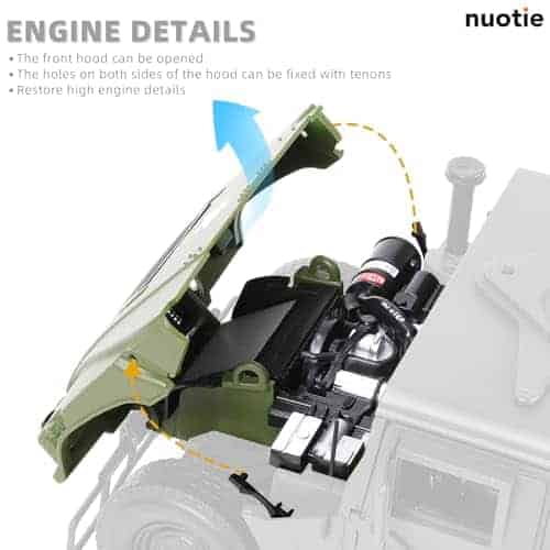 Modelo de Coche Hummer H1 1/18 Vehículo Militar Vehículo - Imagen 5