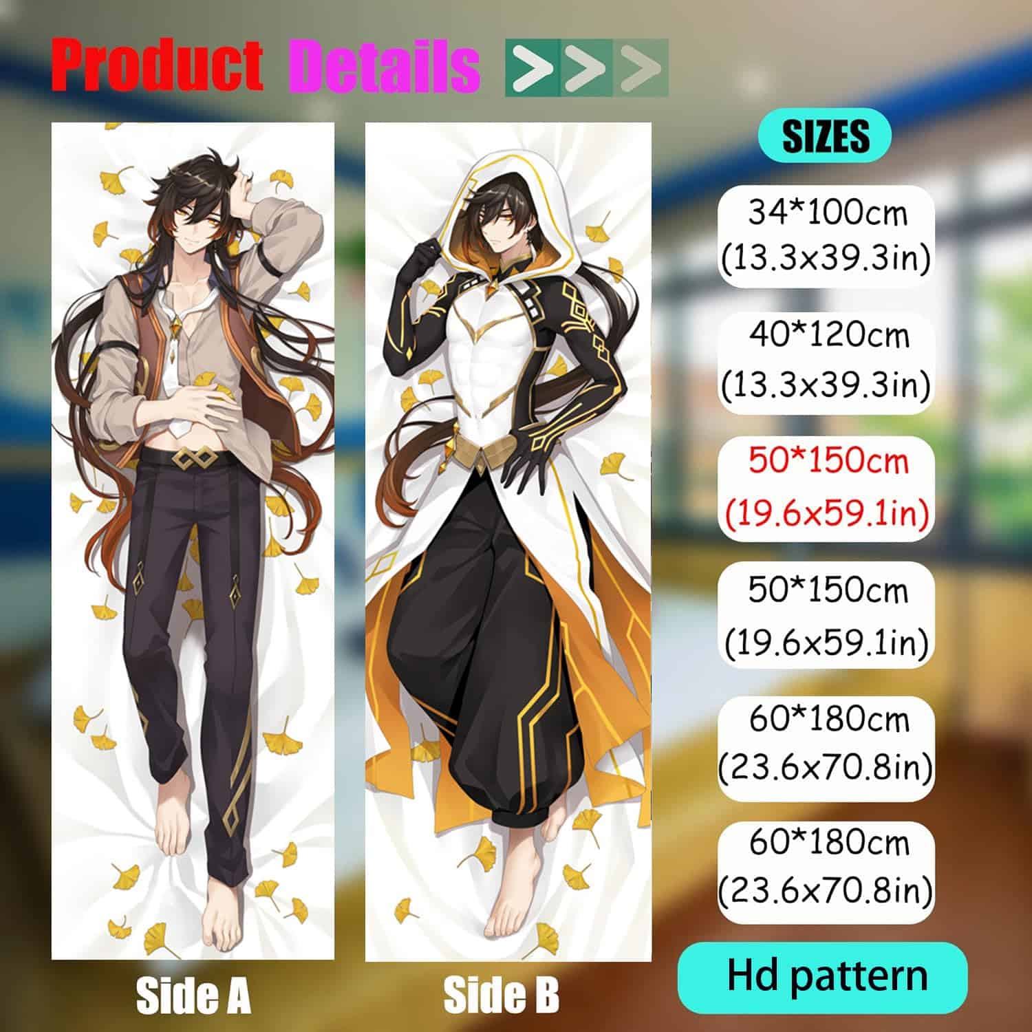 Funda de almohada de cuerpo ZQJYMXY Dakimakura Anime - Imagen 4