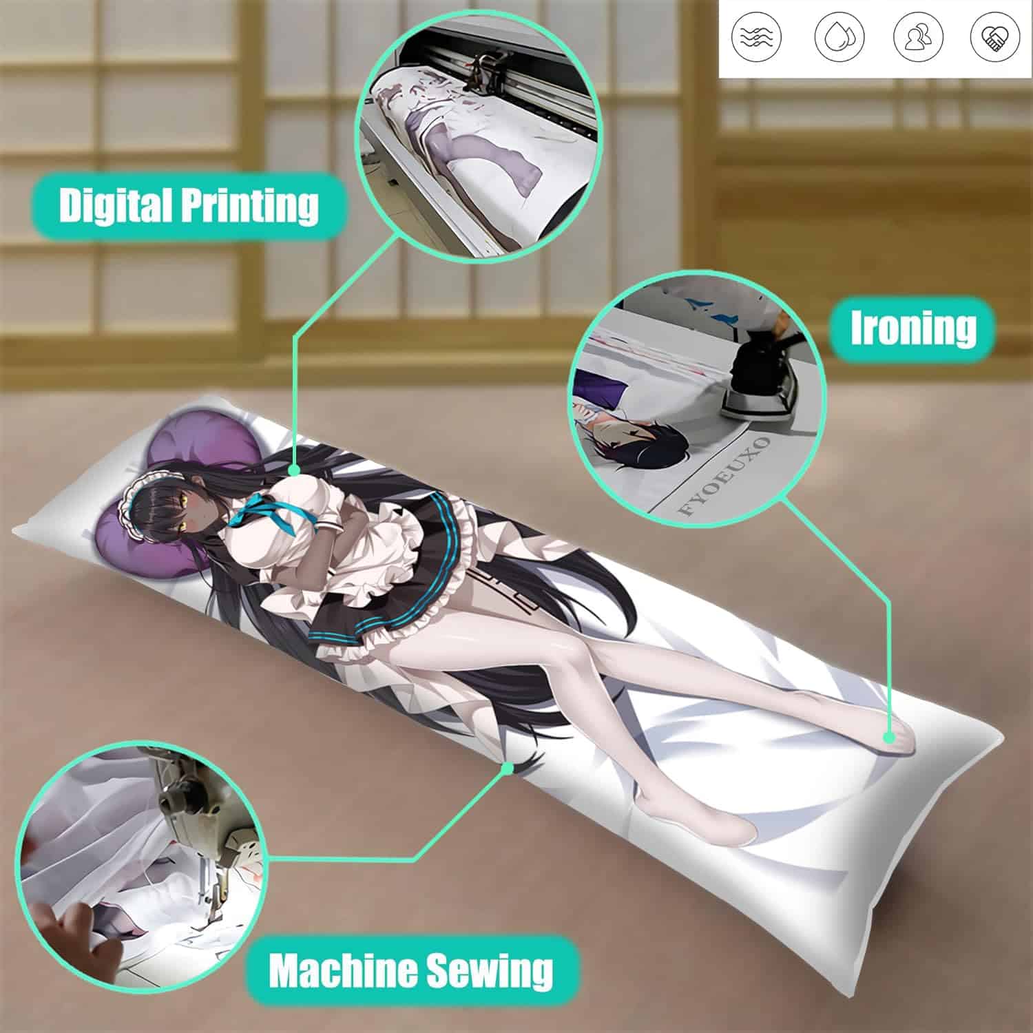 Funda de almohada de cuerpo abrazable de anime ZQJYMXY Blue - Imagen 5
