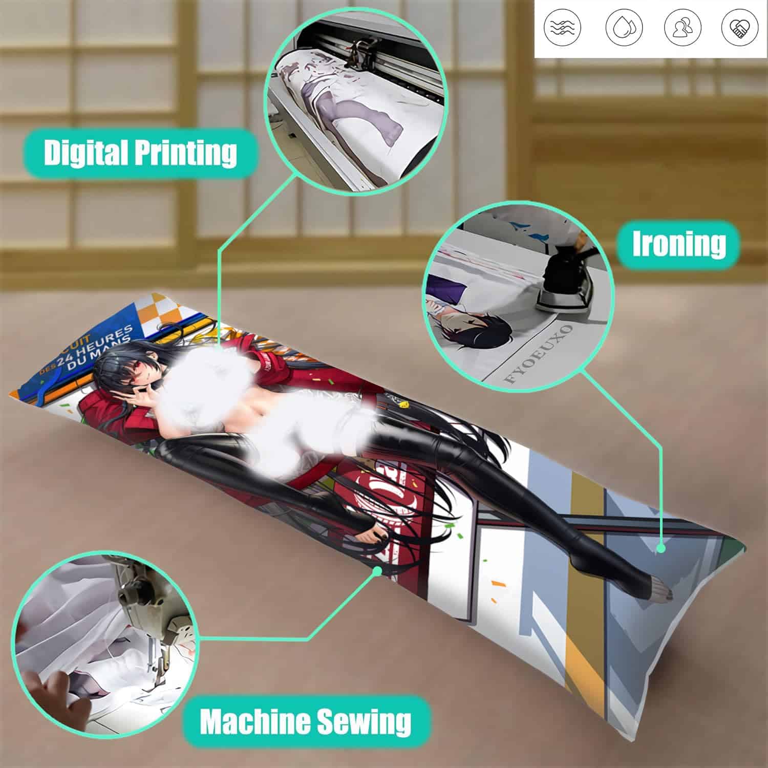 Funda de Almohada Dakimakura Anime Azur Lane, 150cm x 50cm, - Imagen 5