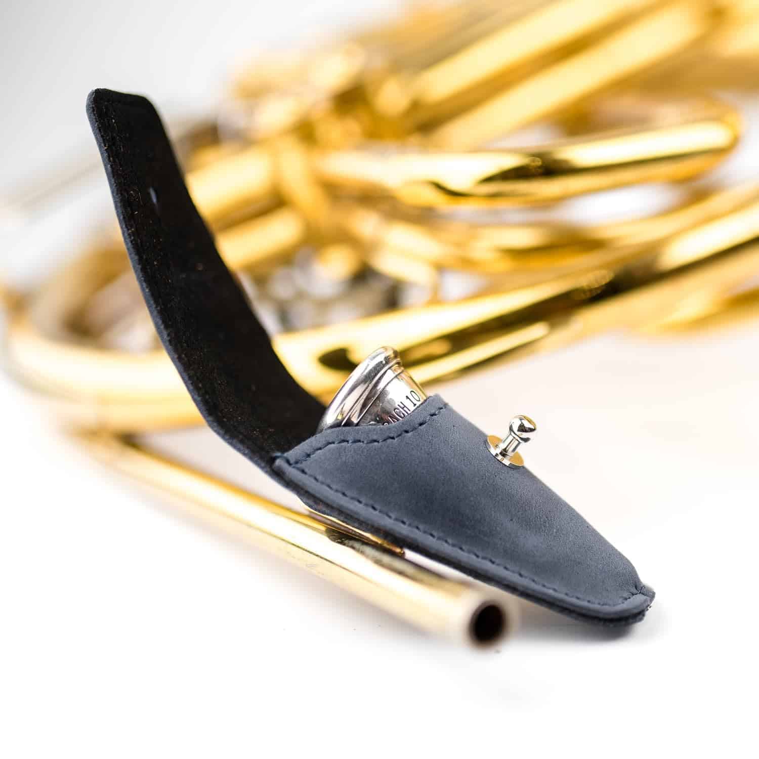 Estuche para boquilla de trompa hecha de cuero genuino MG - Imagen 8