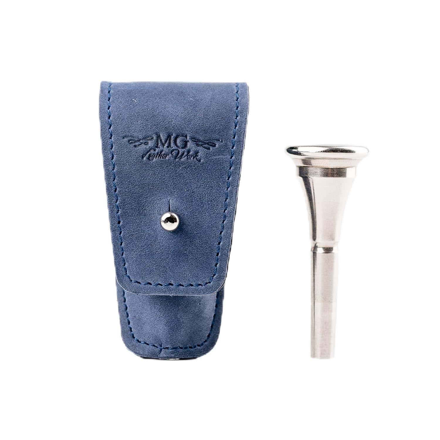 Estuche para boquilla de trompa hecha de cuero genuino MG