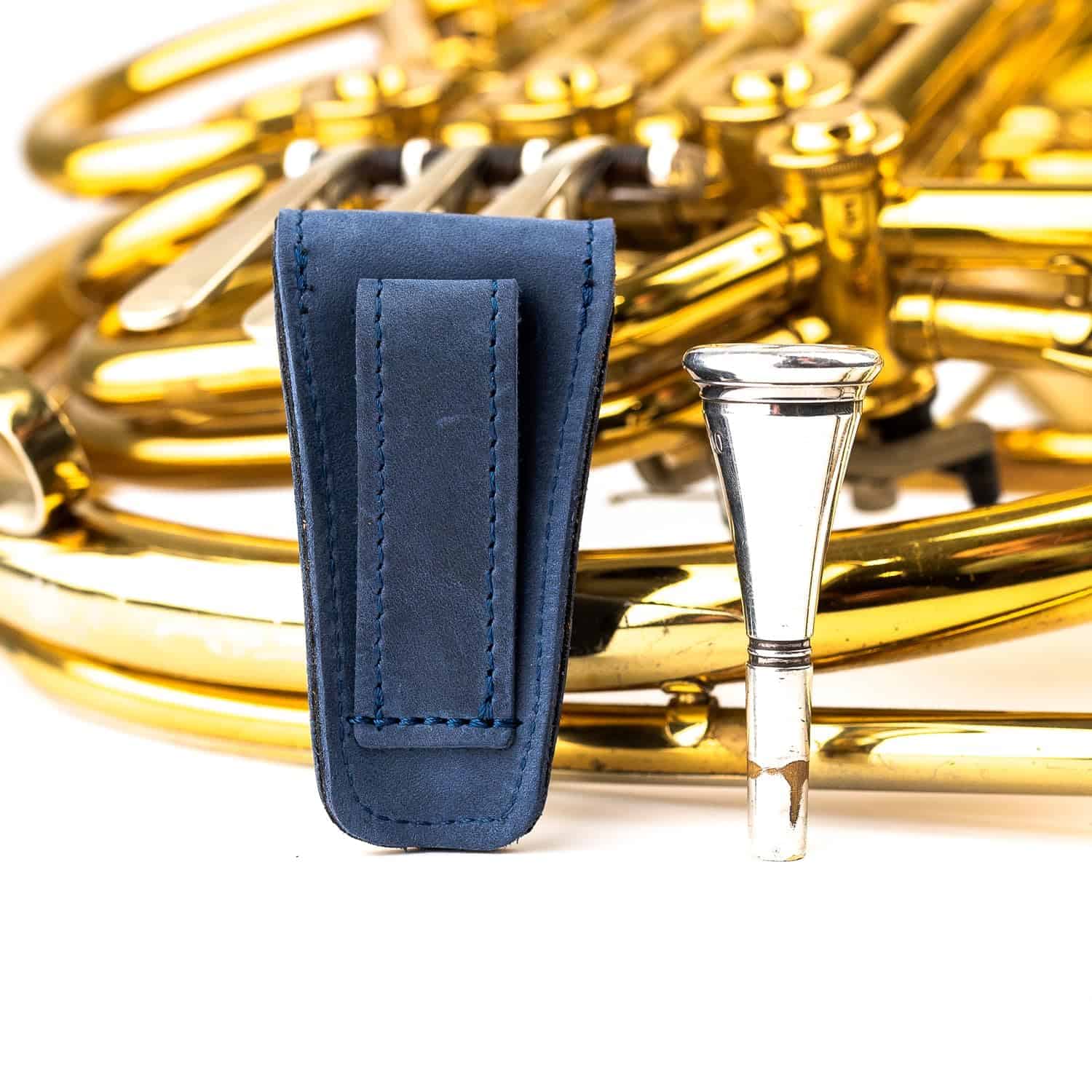 Estuche para boquilla de trompa hecha de cuero genuino MG - Imagen 7