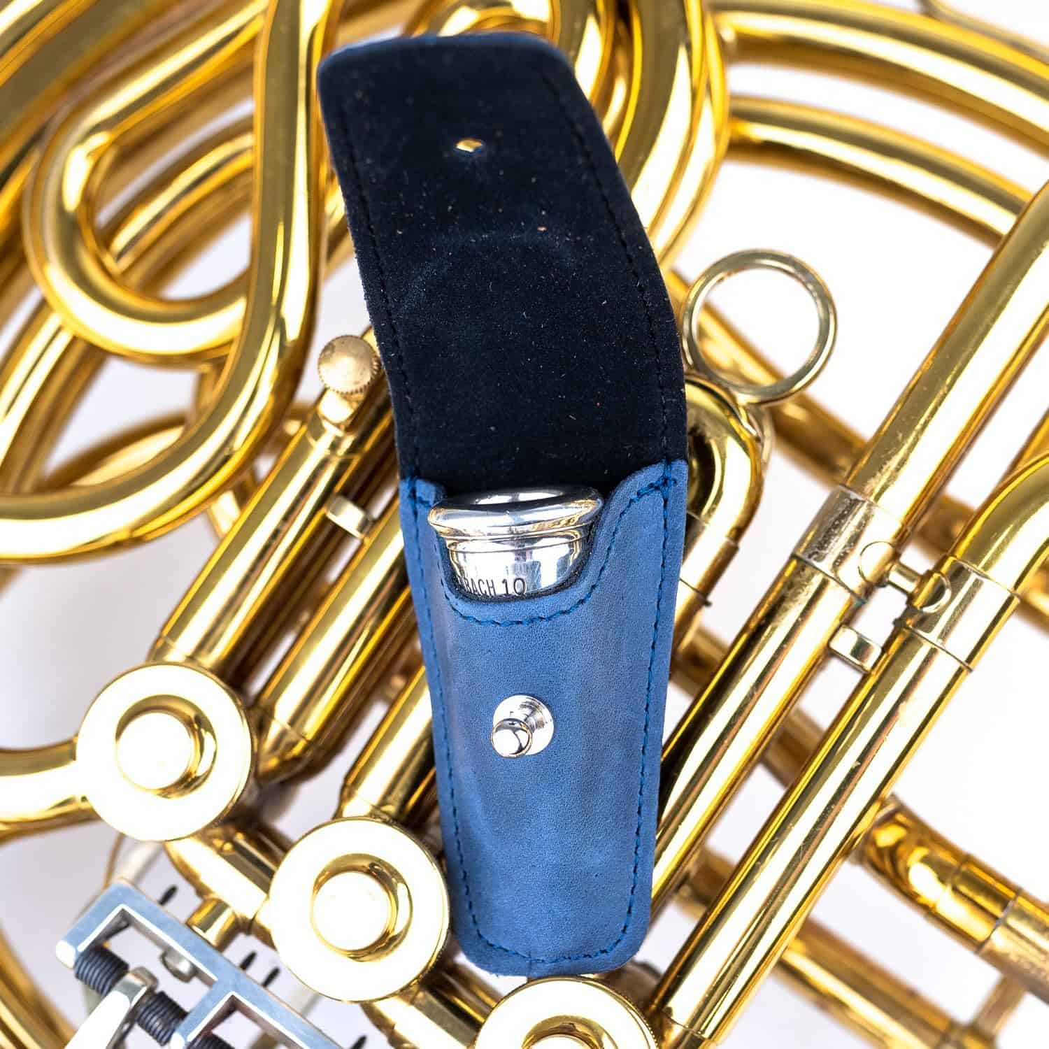 Estuche para boquilla de trompa hecha de cuero genuino MG - Imagen 9