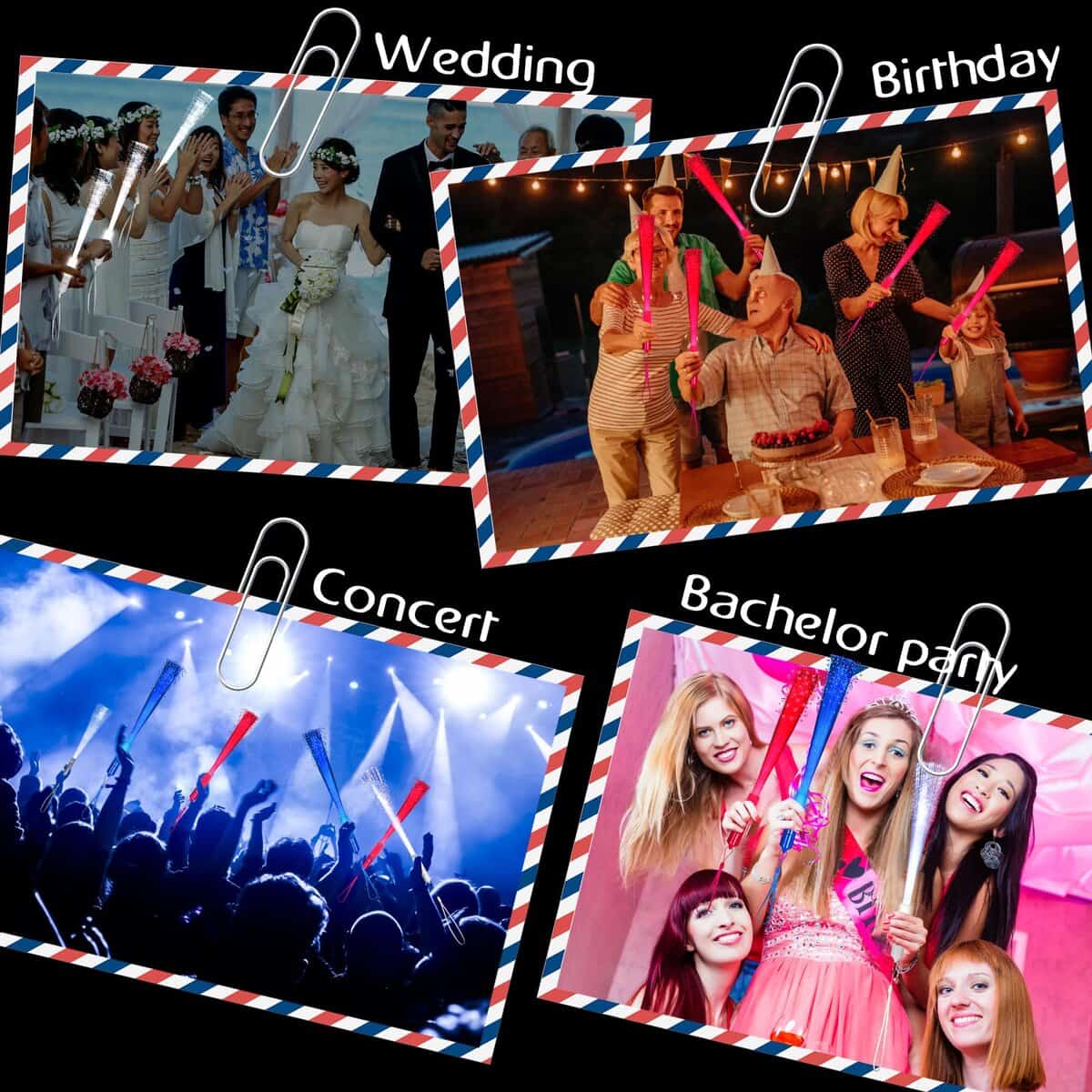 YOFOBU 60 PCS Varitas de Fibra Óptica Que Brillan Varitas - Imagen 6