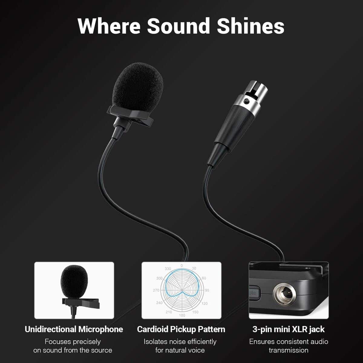 Sistema de Micrófono Inalámbrico de 4 Canales Phenyx Pro, - Imagen 6