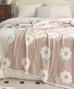 Manta floral de punto flores Manta de microfibra suave