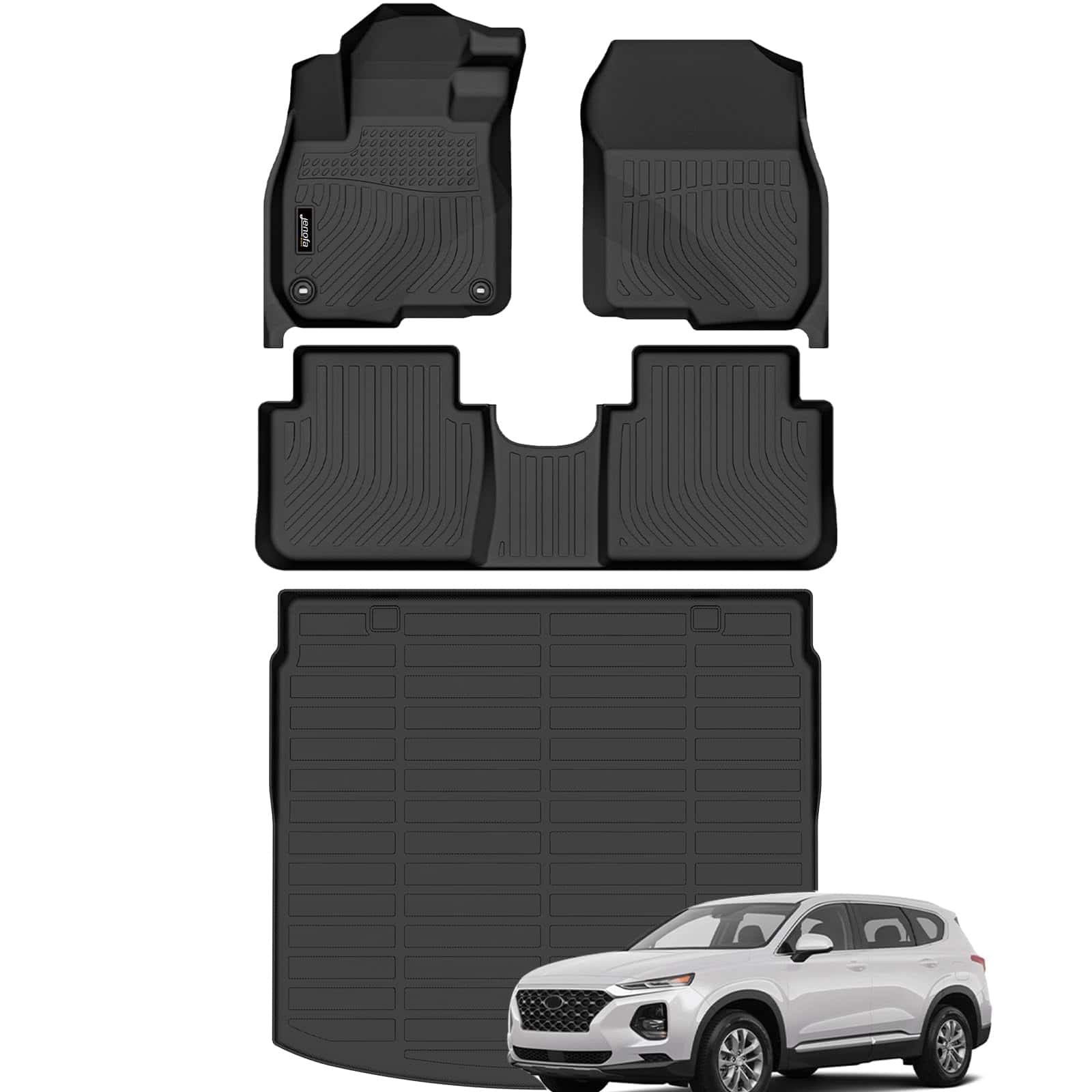 Juego de tapetes para piso y forro de carga -CRV Negro