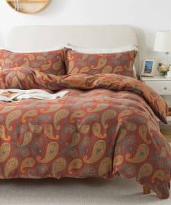 Juego de Ropa de Cama Vintage de Estilo Barroco Rojo