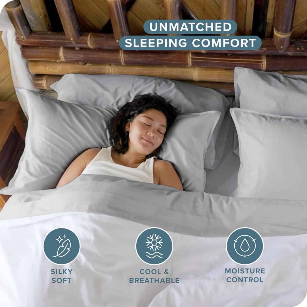 Juego de sábanas 100% Rayón de Bambú Twin XL de Bare Home - - Imagen 3