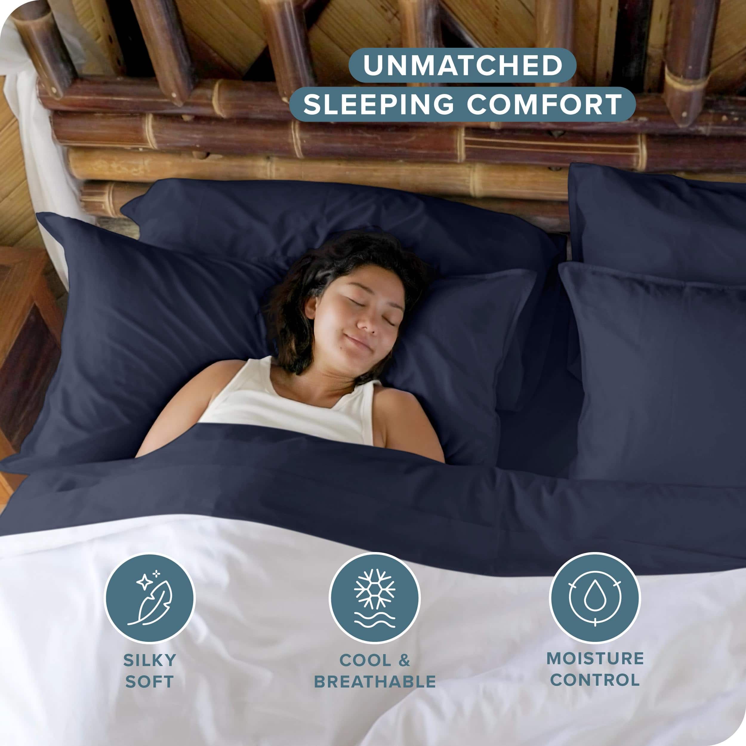 Juego de sábanas gemelas XL 100% rayón de bambú de Bare - Imagen 3