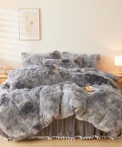 Juego de Funda de Edredón de Piel Sintética Tie Dye Fluffy