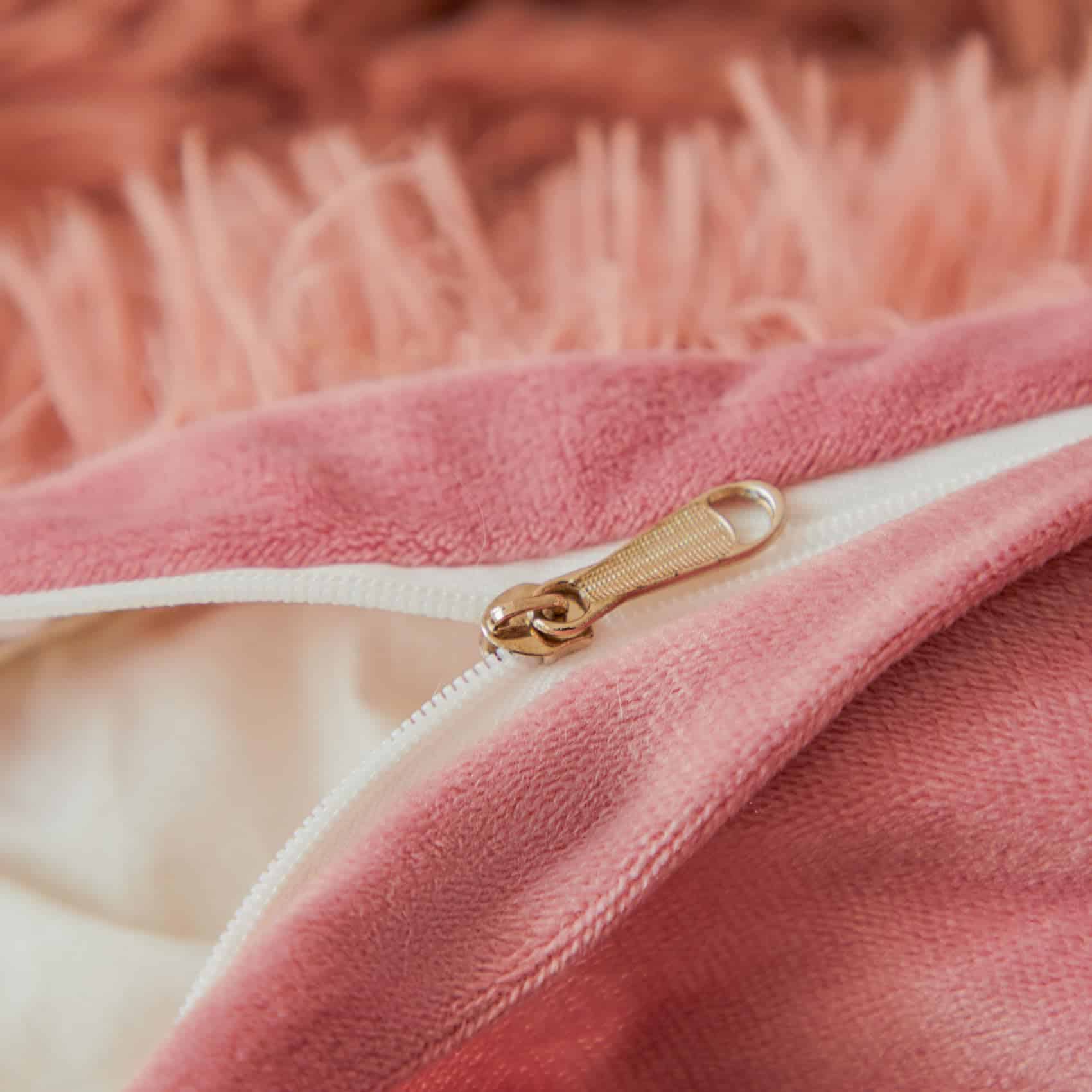 Juego de funda nórdica de felpa color rosa polvoriento - Imagen 10