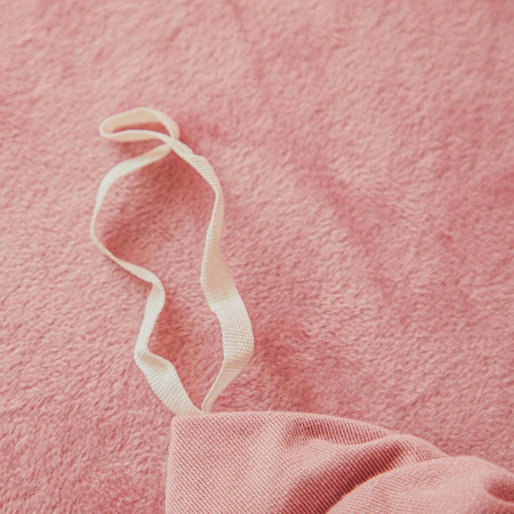 Juego de funda nórdica de felpa color rosa polvoriento - Imagen 8