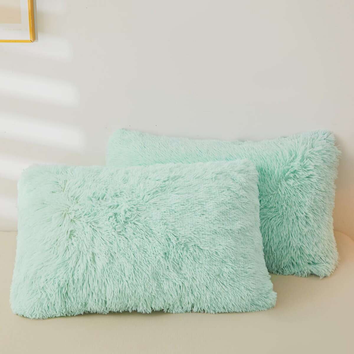 Set de Funda de Edredón esponjoso color verde menta ERLOXO - Imagen 10