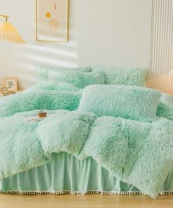 Set de cubierta de edredón de piel sintética esponjoso