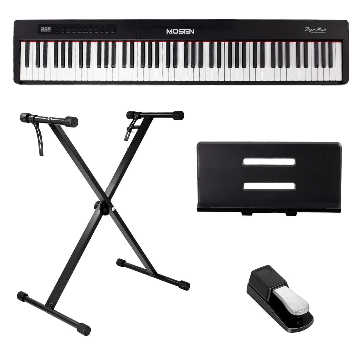 Piano digital de 88 teclas MOSEN con teclas -Negro - Imagen 9