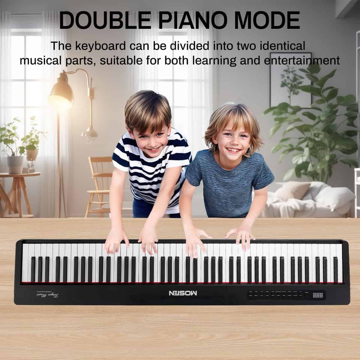 Piano digital de 88 teclas MOSEN con teclas -Marrón - Imagen 5