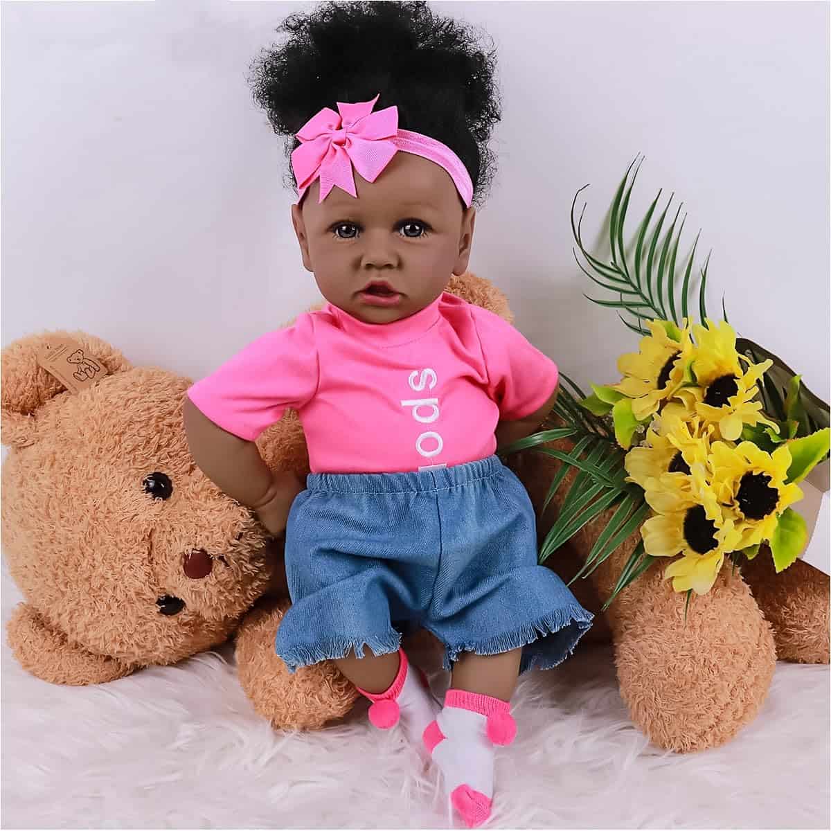 Muñecas realistas QFG Reborn Black Girl - Muñeca de bebé - Imagen 4