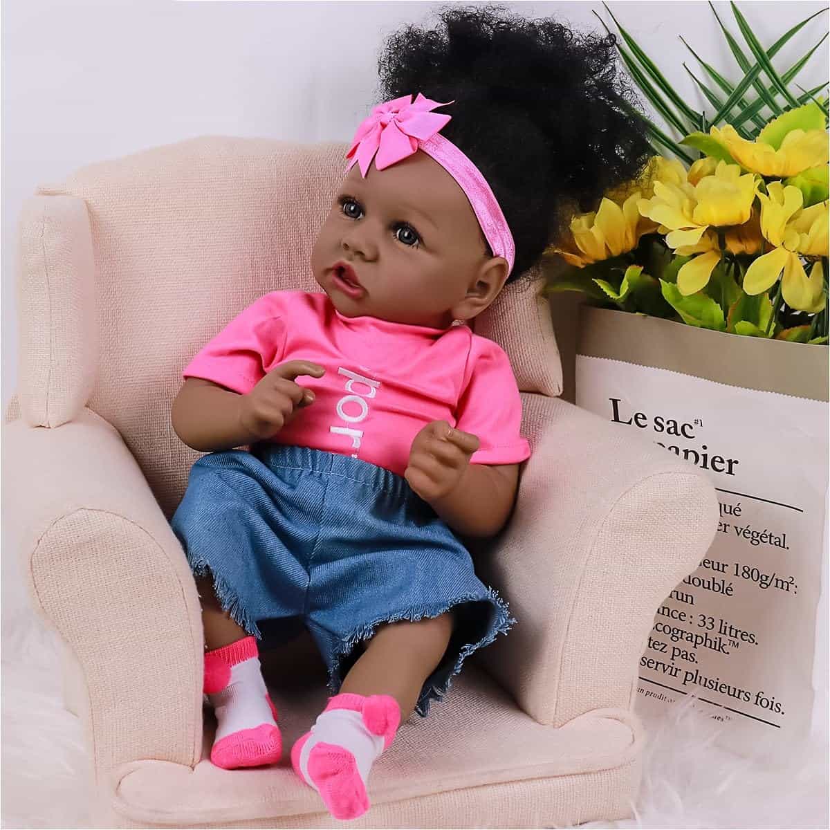 Muñecas realistas QFG Reborn Black Girl - Muñeca de bebé - Imagen 5