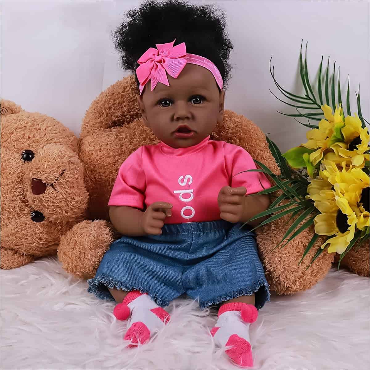 Muñecas realistas QFG Reborn Black Girl - Muñeca de bebé