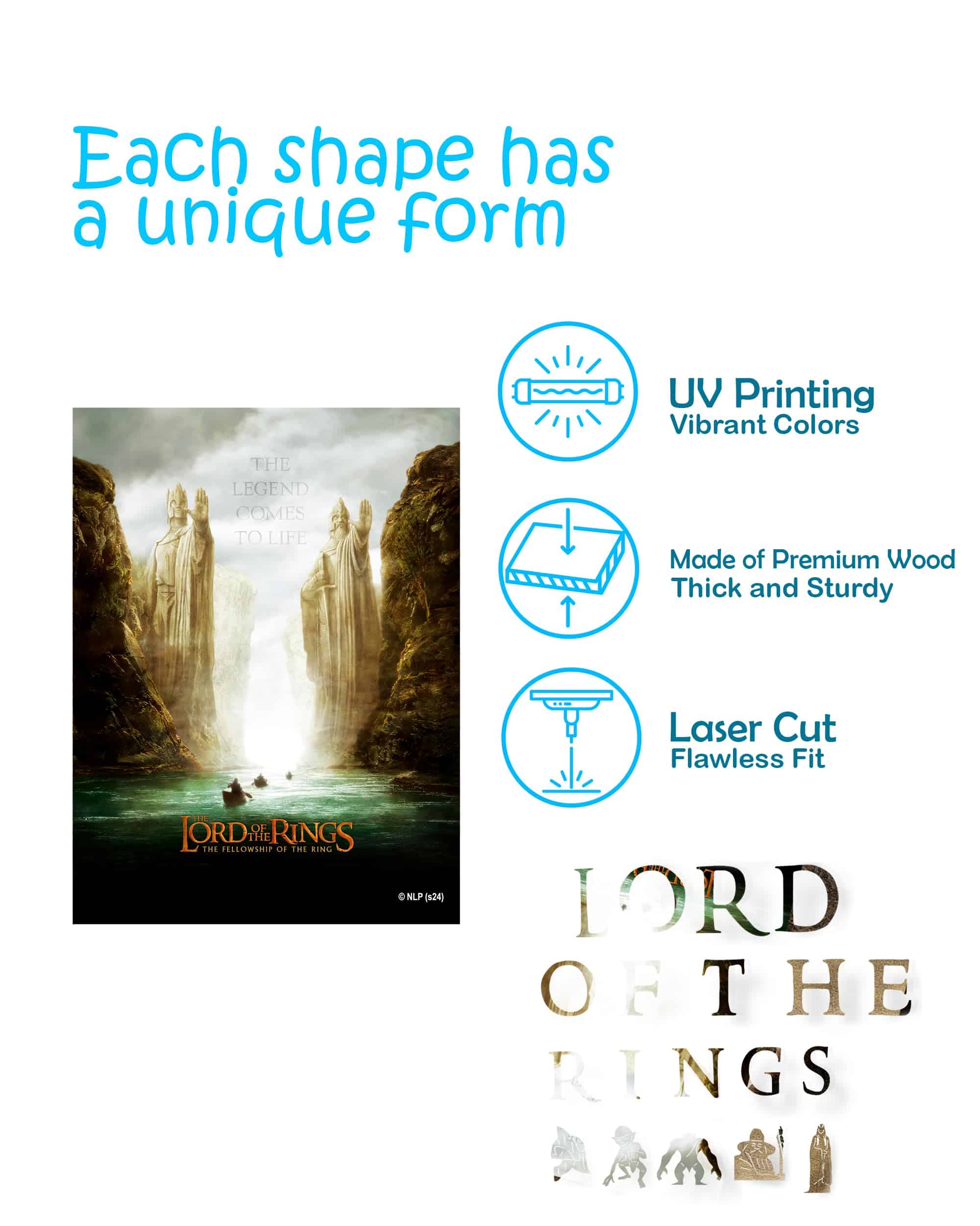 Rompecabezas de madera Lord of The Rings para adultos - A3 - Imagen 4