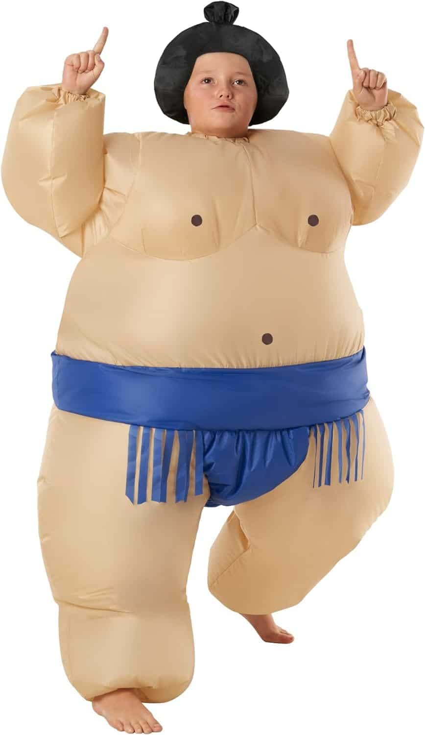 Disfraz Inflable de Luchador de Sumo Azul para Niños - Imagen 7