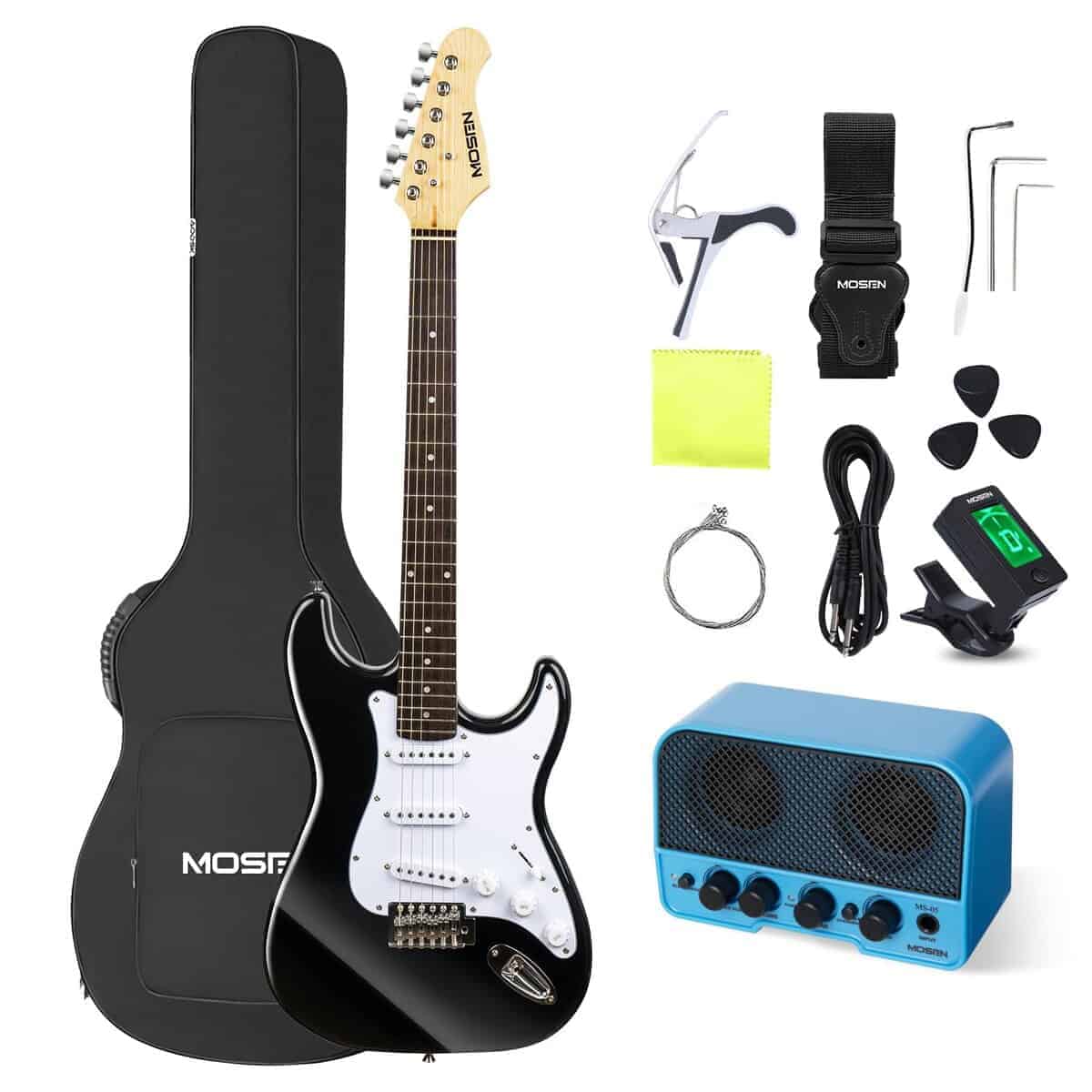 Kit de inicio de guitarra eléctrica para -Negro