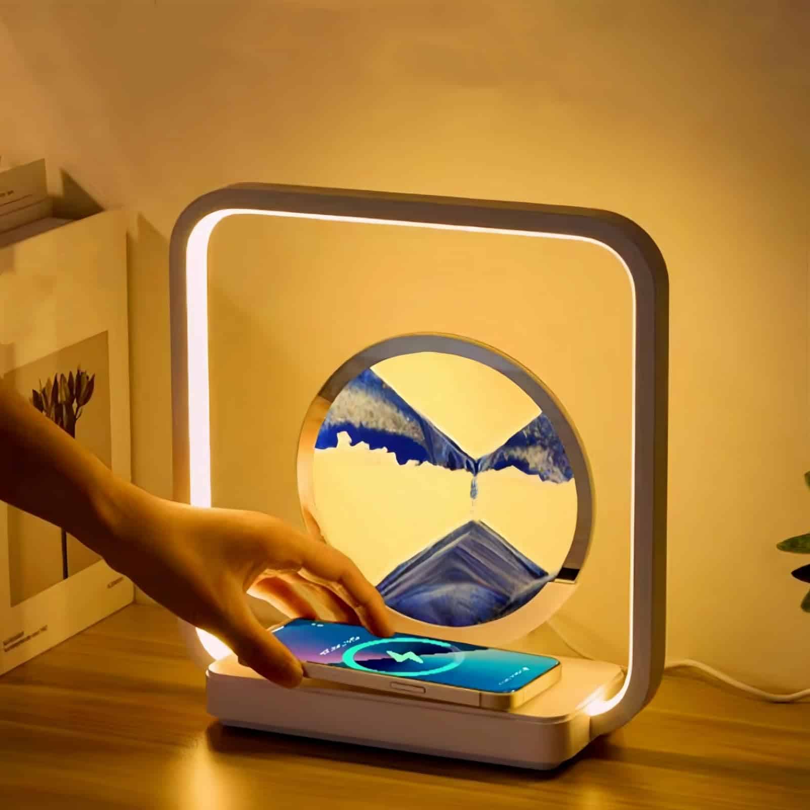 Lámpara de Mesa de Arena en Movimiento con Cargador