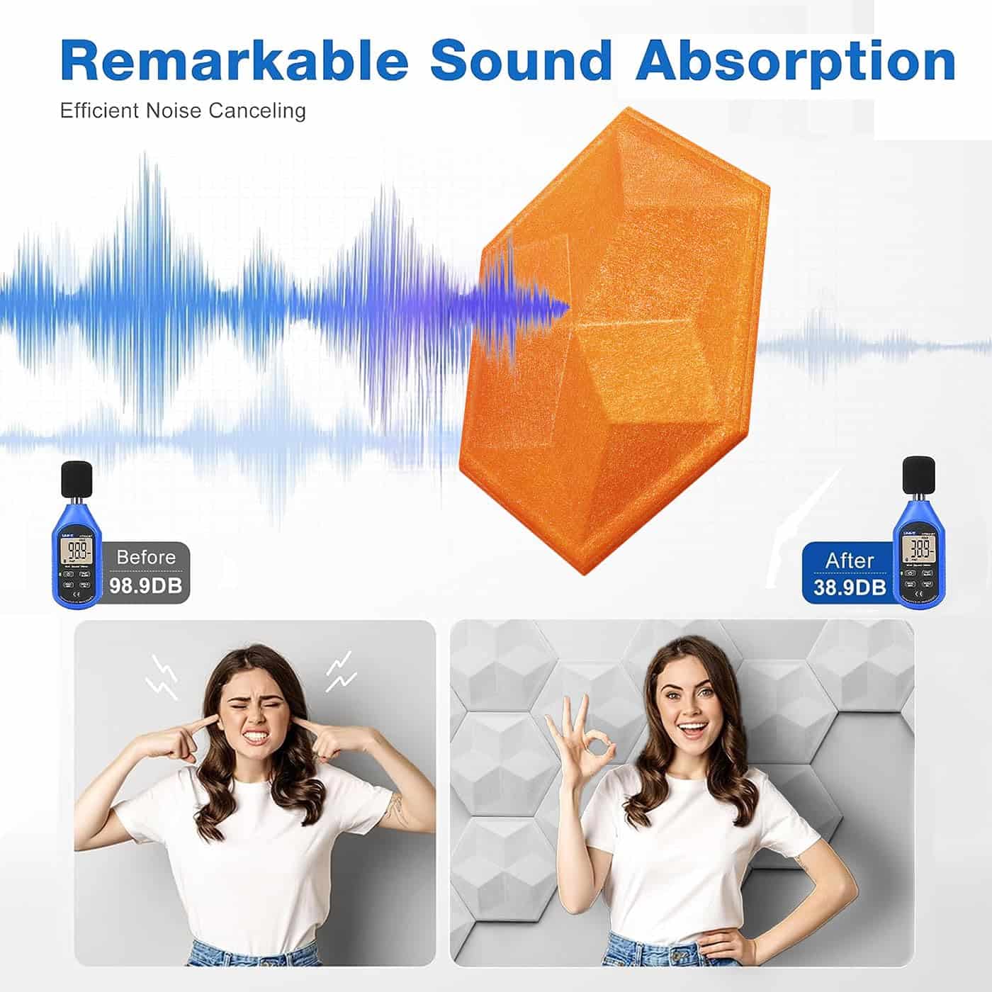 Paquete de 12 Paneles Acústicos 3D Hexagonales - Imagen 8