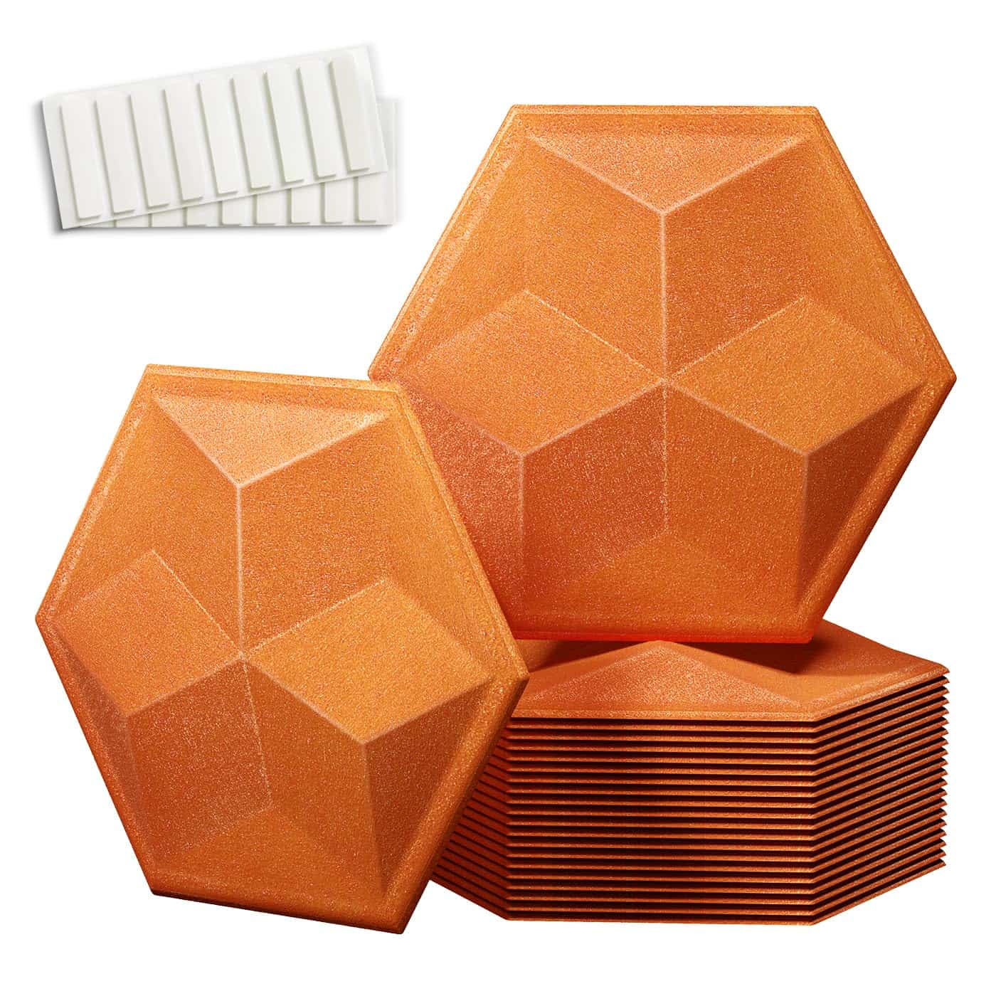 Paquete de 12 Paneles Acústicos 3D Hexagonales