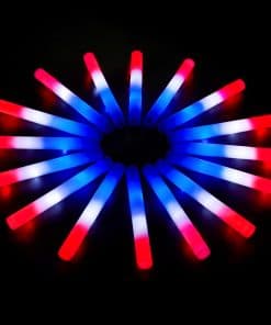 18 Pcs Palos Luminosos Foam del 4 de Julio, Rojo Blanco