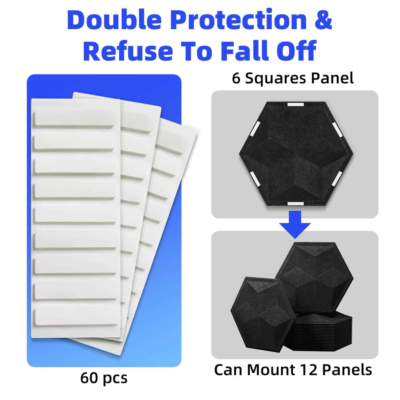 Paquete de 12 Paneles Acústicos Hexagonales 3D - Imagen 4