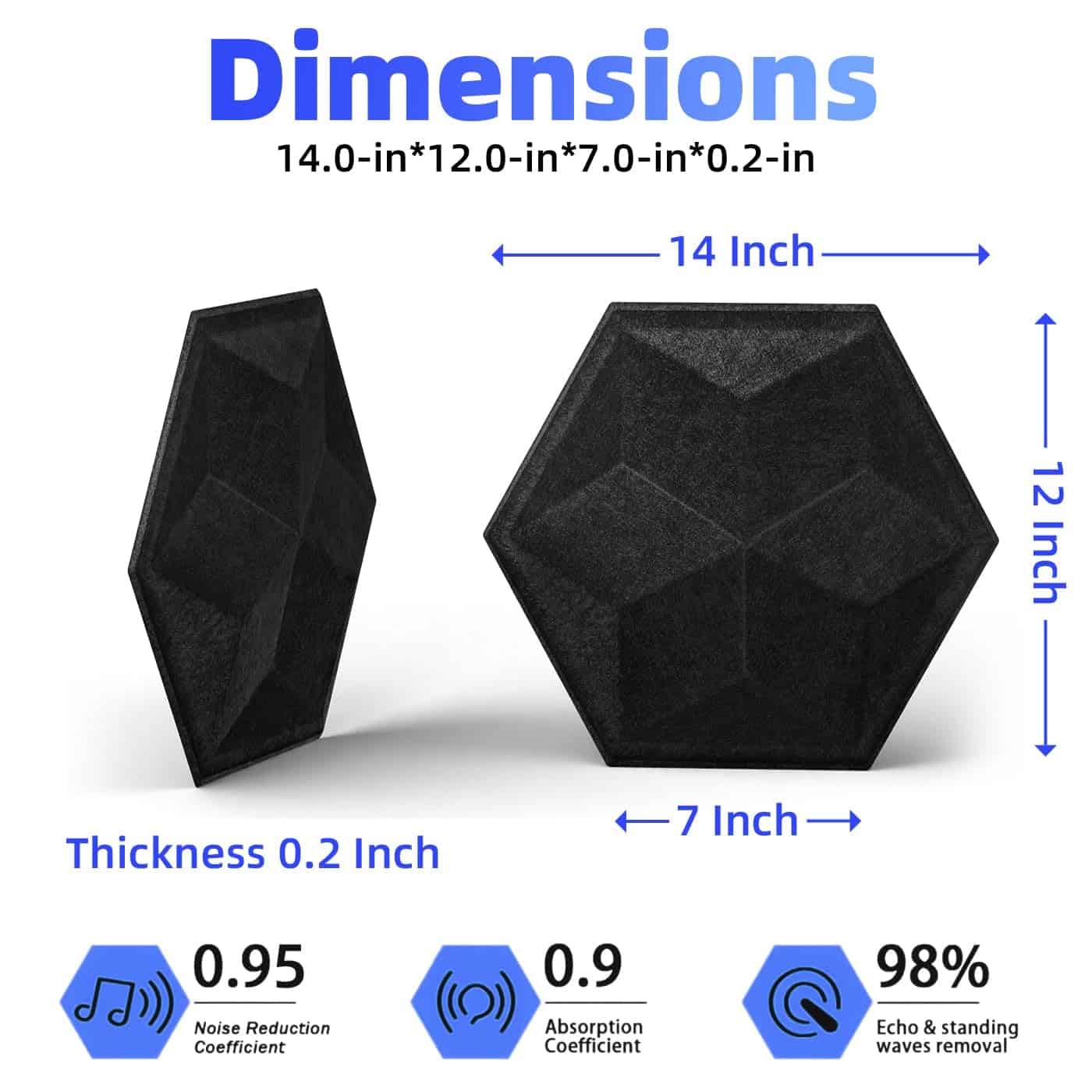 Paquete de 12 Paneles Acústicos Hexagonales 3D - Imagen 6