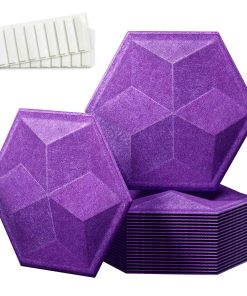 12 Pack Paneles Acústicos 3D Hexagonales Autoadhesivos