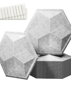12 Pack 3D Paneles Acústicos Hexagonales Autoadhesivos