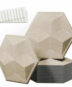 12 Pack Paneles Acústicos 3D Hexagonales Autoadhesivos, 14"