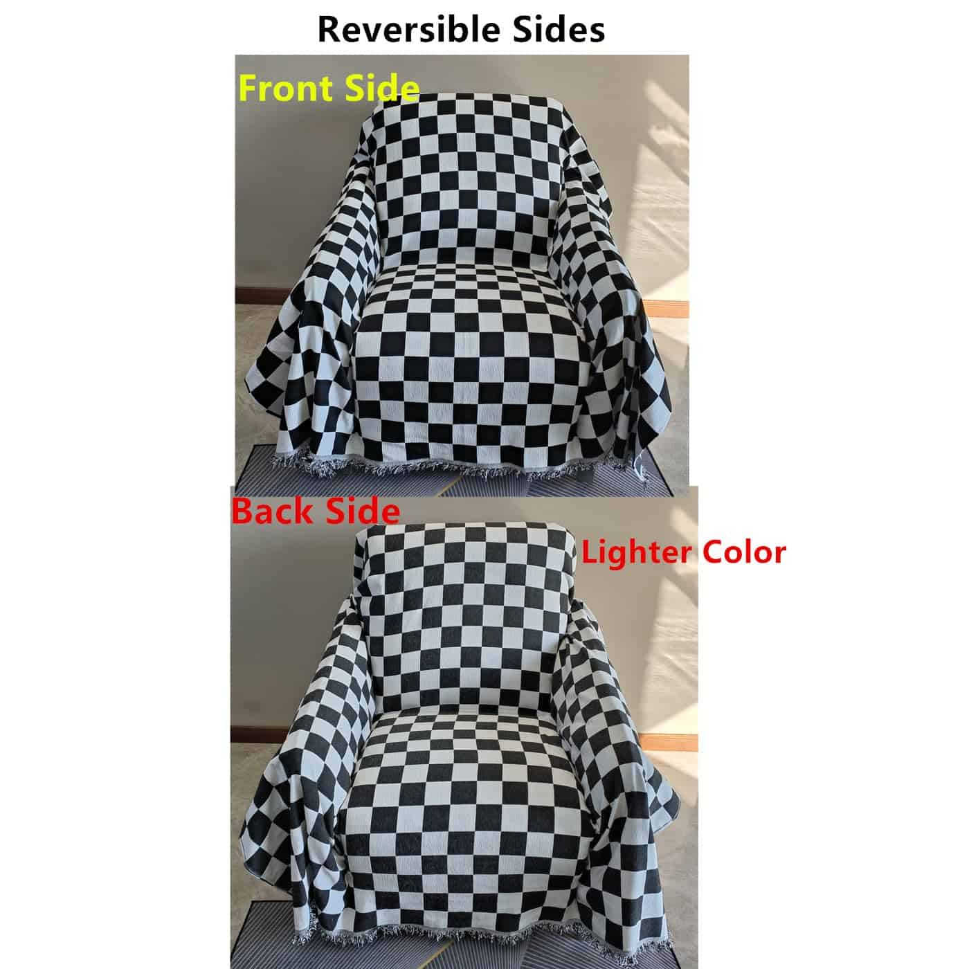 Cubierta de Sofá Cornasee Boho - Manta Gruesa Reversible de - Imagen 3