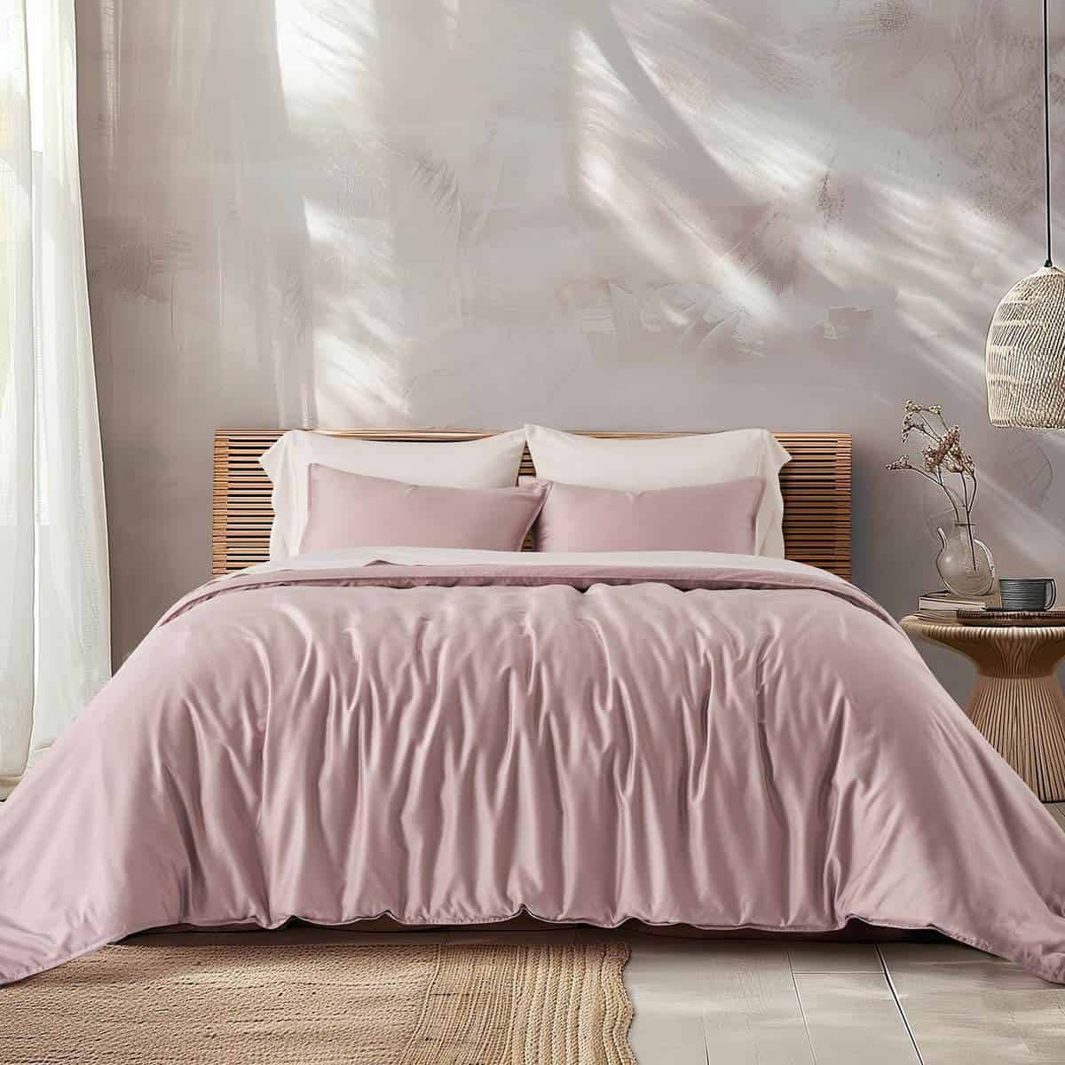 Juego de Funda de Edredón de Algodón Tencel Queen Size,