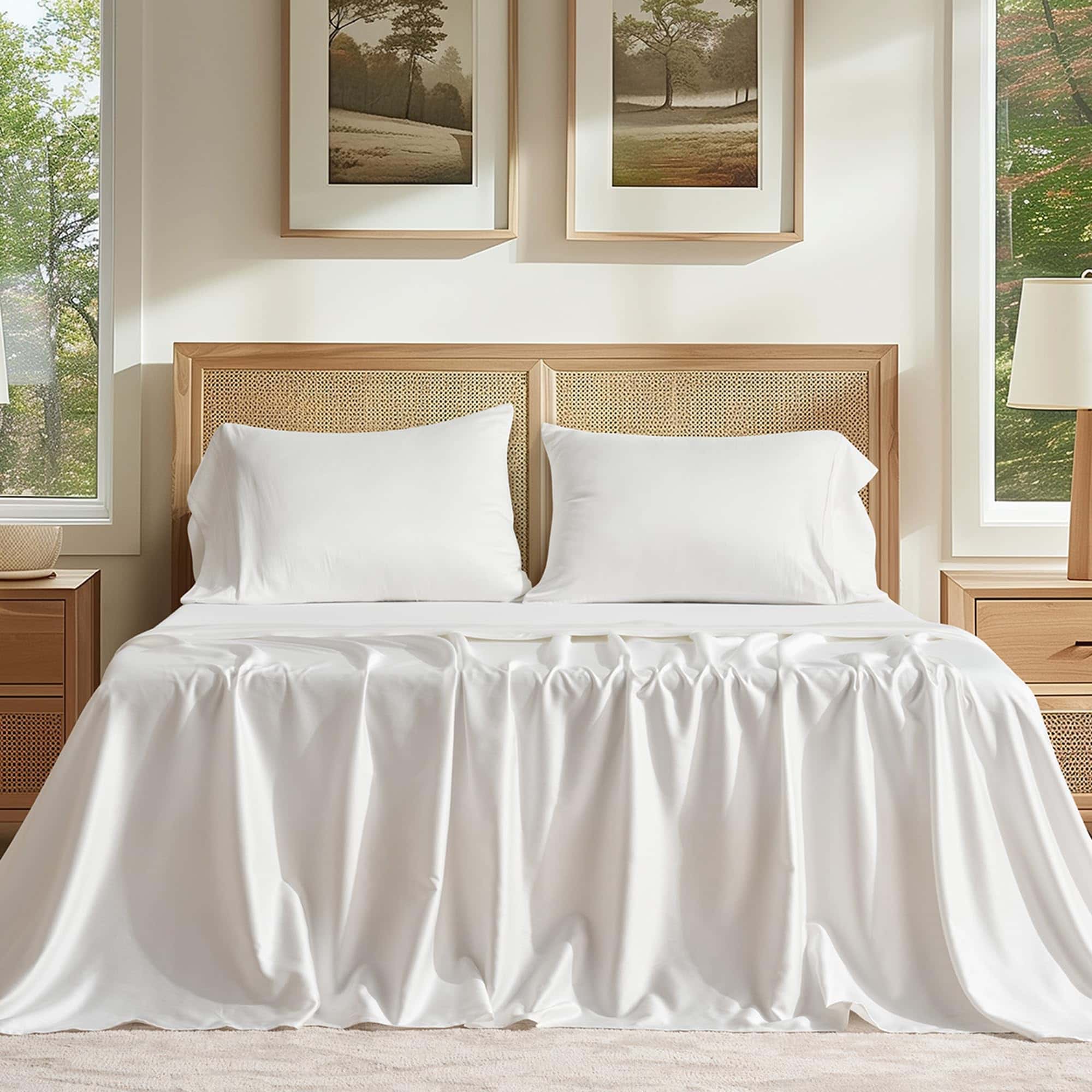 EVERGRACE Juego de Sábanas de Algodón Tencel Queen Size de