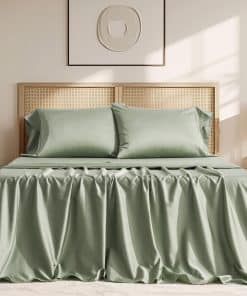Juego de sábanas de algodón Tencel King Size de 4 piezas