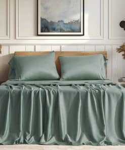 Juego de sábanas de Tencel EVERGRACEHOME -Verde Salvia Misty