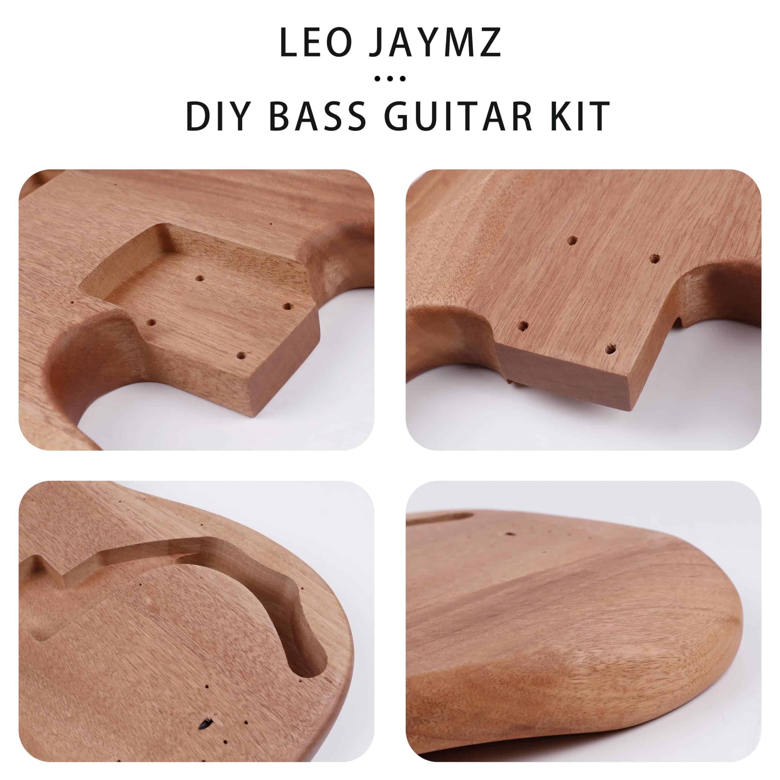 Leo Jaymz Kit de Bajo Eléctrico DIY - Cuerpo de Caoba, - Imagen 7