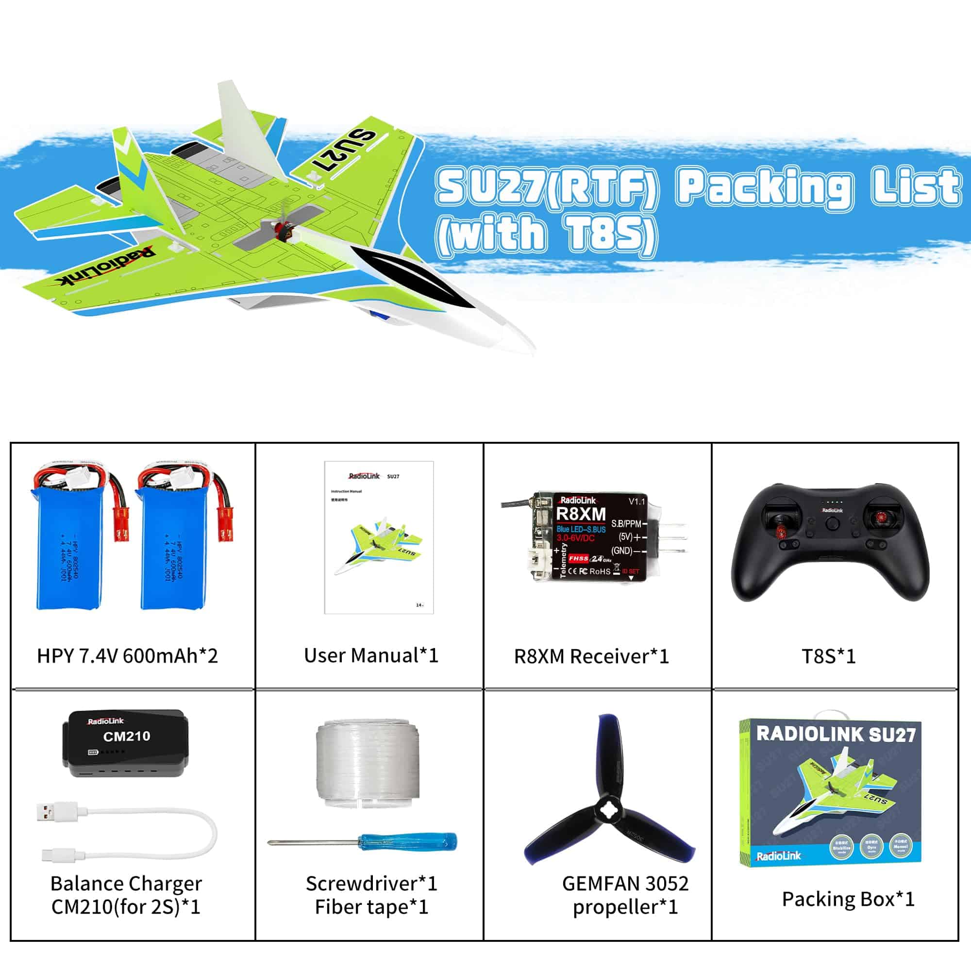 Avión teledirigido Radiolink SU27 listo para volar, 2.4GHz - Imagen 9