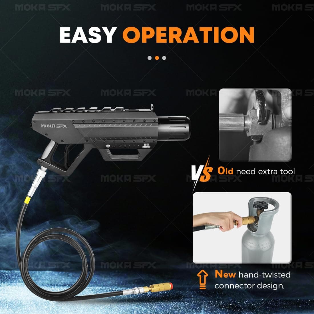 Cañón de CO2 MOKA SFX portátil con luces LED Máquina de - Imagen 8