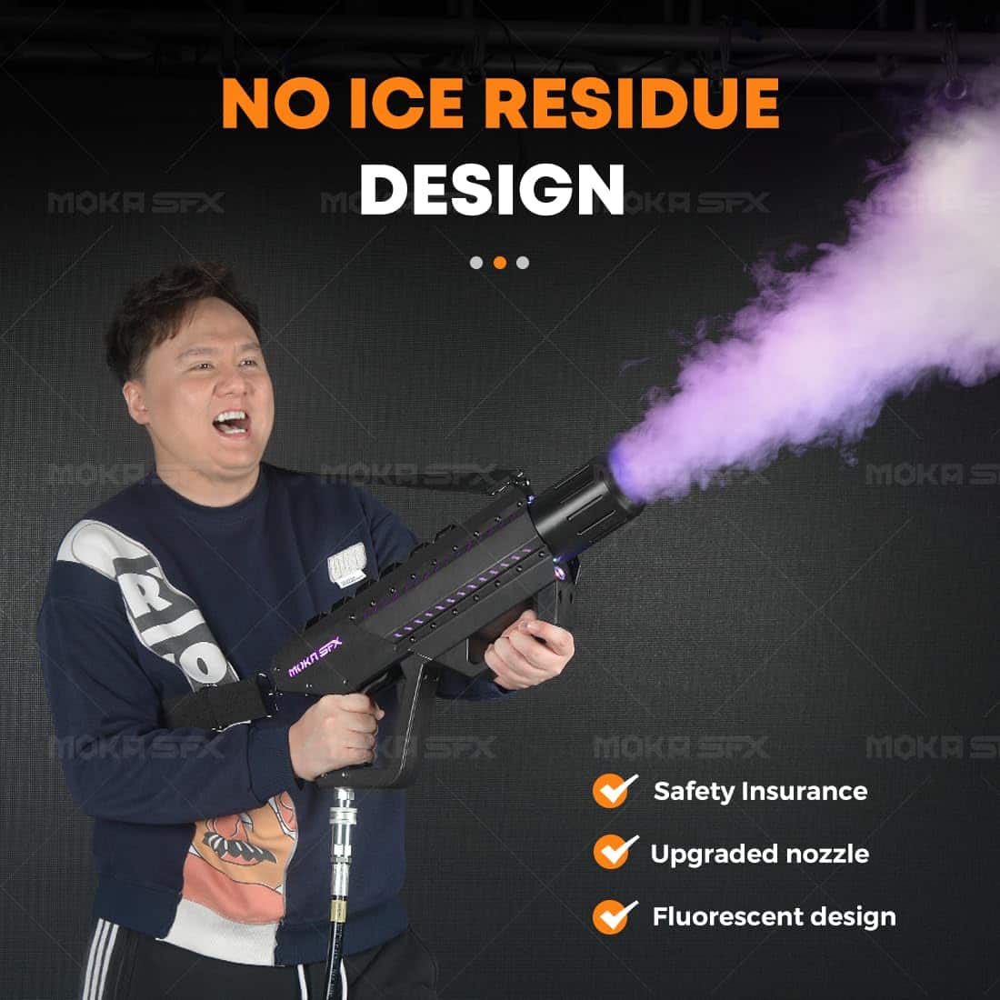 Cañón de CO2 MOKA SFX portátil con luces LED Máquina de - Imagen 7
