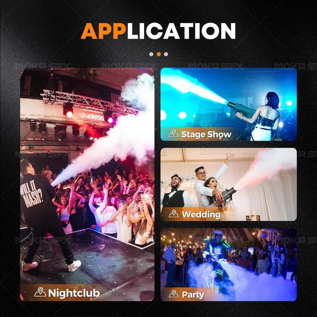 Cañón de CO2 MOKA SFX portátil con luces LED Máquina de - Imagen 10