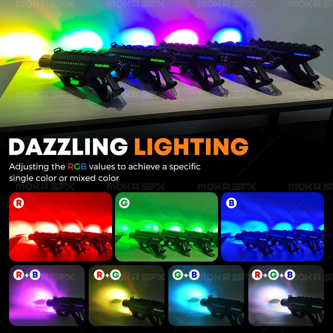 Cañón de CO2 MOKA SFX portátil con luces LED Máquina de - Imagen 6