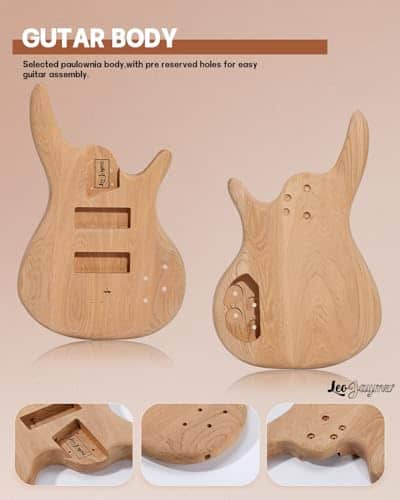 Kit de Bajo Eléctrico DIY Leo Jaymz - Cuerpo de Fresno - Imagen 9