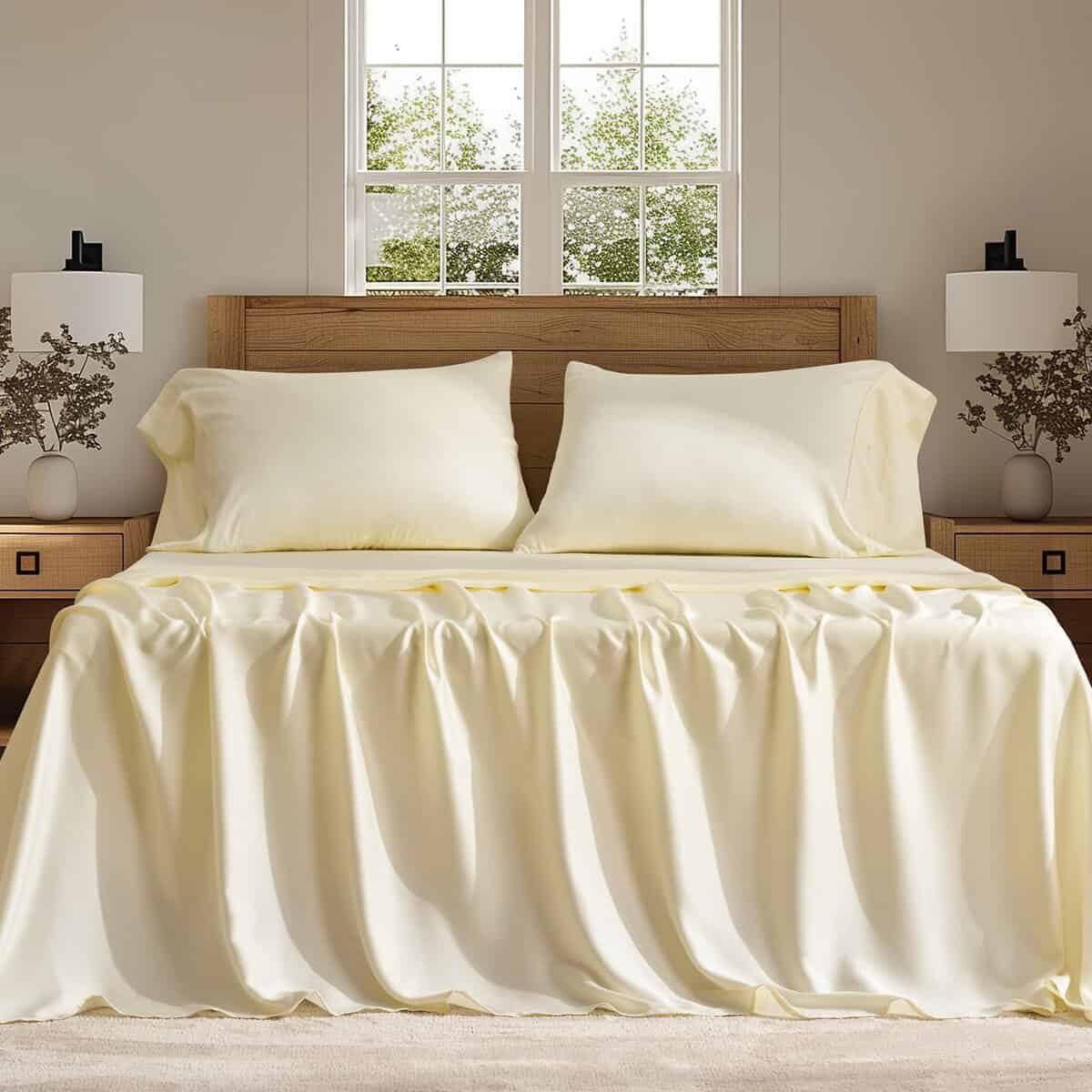 Juego de sábanas de Tencel EVERGRACEHOME -Cream